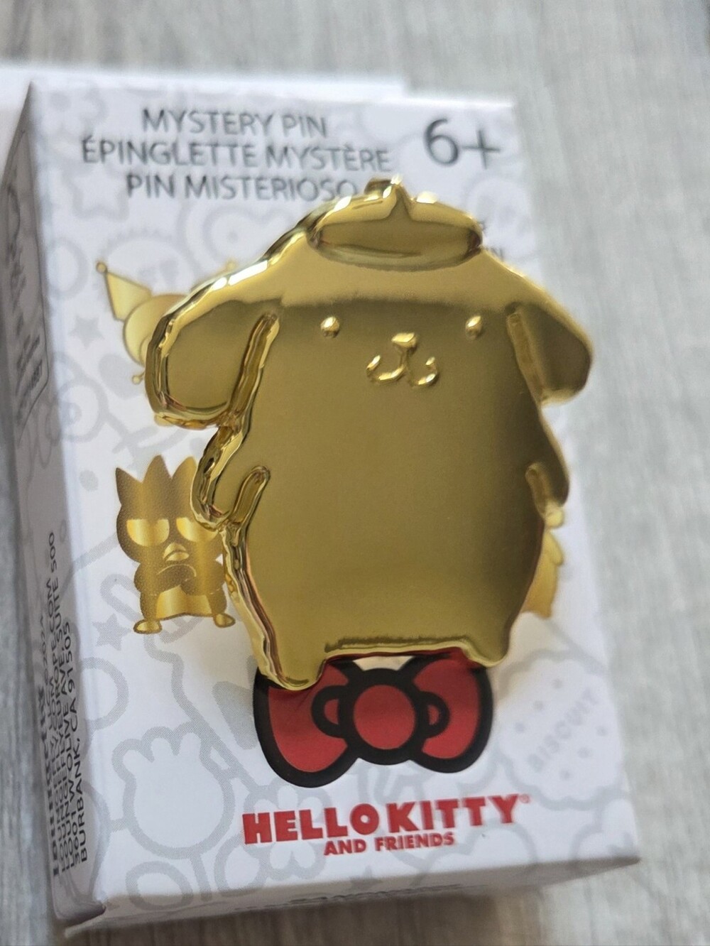 Loungefly Pompompurin Gold Pin Hello Kitty Sanrio 50th Anniversary Mystery Box